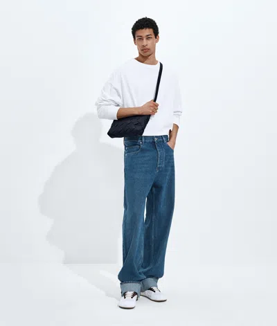 Bottega Veneta Medium Indigo Turned-up Jeans In Blue