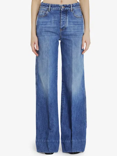 Bottega Veneta Jeans A Gamba Ampia In Multicolor