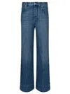Bottega Veneta Jeans In Cotone Con Patch Posteriore In Pelle In Blue