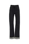 Bottega Veneta High-rise Denim Trousers Rolled Cuffs In Black