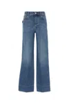 Bottega Veneta Jeans In Cotone Con Patch Posteriore In Pelle In Blue