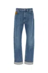 Bottega Veneta Jeans With Intrecciato Detail In Blue