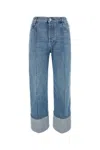 Bottega Veneta Curved Denim Cotton Jeans In Blue