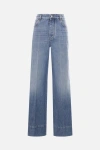 Bottega Veneta Wide Leg Flared Denim Jeans In Blue