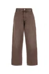 Bottega Veneta Wide-leg Denim Trousers With Pockets And Belt Loops In Brown