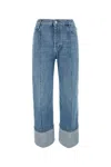 Bottega Veneta Curved Denim Cotton Jeans In Denim