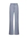Bottega Veneta Denim Flared Leg Trousers In Grey