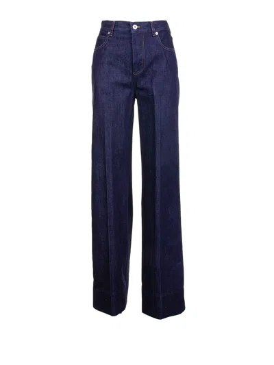 Bottega Veneta Wide Fit Cotton Jeans In Blue