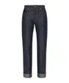 Bottega Veneta Womens Indigo Folded-cuffs Straight-leg Denim Jeans
