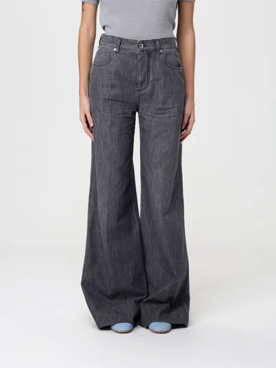 Bottega Veneta Jeans Woman Charcoal In Gray