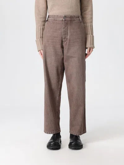 Bottega Veneta Jeans Woman Brown In Burgundy