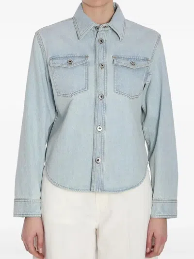 BOTTEGA VENETA BLEACHED DENIM SHIRT - WOMEN'S - COTTON
