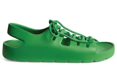 Pre-owned Bottega Veneta Jelly Lace Up Sandal (women's) Sneakers In Green