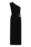 Bottega Veneta One-shoulder Cutout Gathered Embellished Crepe-jersey Midi Dress