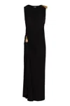 Bottega Veneta Asymmetric Hem Viscose Jersey Dress In Black