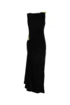 Bottega Veneta Asymmetric Hem Viscose Jersey Dress In Brown