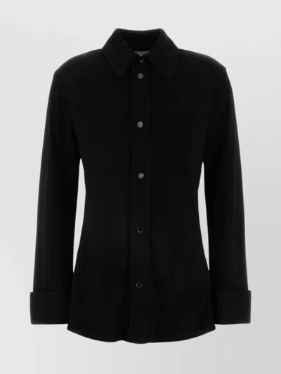 BOTTEGA VENETA JERSEY SHIRT WITH CONTRAST CUFFS AND LONG SLEEVES