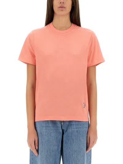 Bottega Veneta Crewneck T-shirt Short Sleeves Straight Hem In Pink
