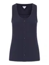Bottega Veneta Buttoned Scoop Neck Tank Top In Animal Print