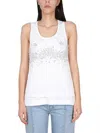 Bottega Veneta Crystal-embellished Jersey Tank Top In White