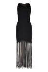 Bottega Veneta Black T-shirt With Cut-out Shoulders And Fringed Hemline For Women In Black
