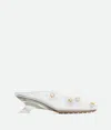 Bottega Veneta Flower Pudding Rubber Kitten-heel Mule Pumps In Glass