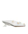 Bottega Veneta Flower Pudding Rubber Kitten-heel Mule Pumps In Glass