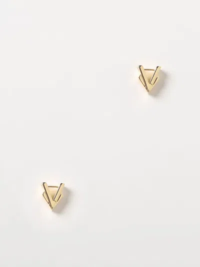 Bottega Veneta V-shaped Sterling Silver Earrings In Yellow