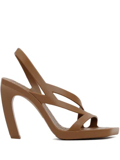 Bottega Veneta Jimbo Rubber Slingback Sandals In Brown