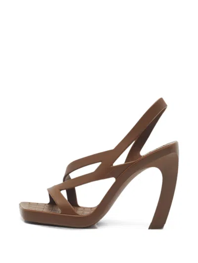 Pre-owned Bottega Veneta Jimbo Slingback Sandals In Brown