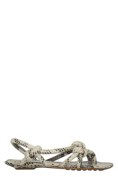 Bottega Veneta Jimbo Snakeskin Print Leather Sandals In Multicolor