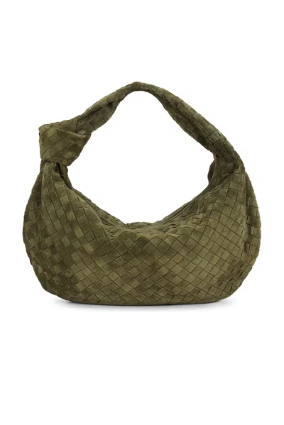 Bottega Veneta Jodie Bag In Green Tweed & Gold