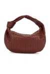 Bottega Veneta Green Mini Jodie Top Handle Bag In Sapele & Gold