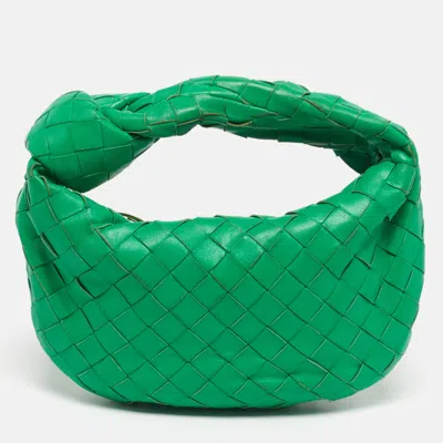 Pre-owned Bottega Veneta Jodie Green Intrecciato Leather Hobo