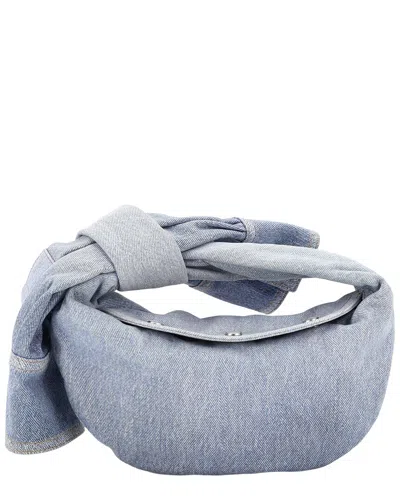 Bottega Veneta Jodie Hobo Shirt Effect Denim Mini (authentic Pre-loved) In Blue