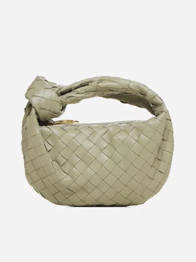 Bottega Veneta Mini Jodie Intrecciato Leather Bag In Travertine