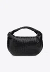 Bottega Veneta Jodie Intrecciato Leather Top Handle Bag In Black