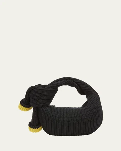 Bottega Veneta Jodie Mini Jumper Knit Top-handle Bag In Black