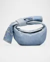 Bottega Veneta Jodie Mini Shirt Denim Top-handle Bag In Blue Wash-sun-pew