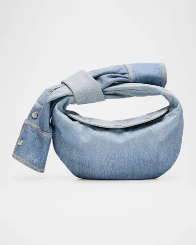 Bottega Veneta Jodie Mini Shirt Denim Top-handle Bag In Blue Wash-sun-pew
