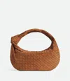 Bottega Veneta Teen Jodie Intrecciato Suede Hobo In Orange