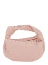 Bottega Veneta 'jodie' Pink Small Handbag With Knot Detail And Intrecciato Motif In Leather Woman