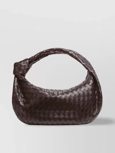 Bottega Veneta Jodie Small Slouchy Woven Top Handle In Brown