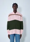 Bottega Veneta Men Jumbo Cotton Pique Stripe Polo Shirt In White