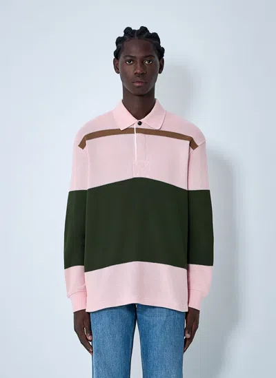 BOTTEGA VENETA JUMBO COTTON PIQUE STRIPE POLO SHIRT