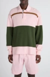 Bottega Veneta Men Jumbo Cotton Pique Stripe Polo Shirt In White