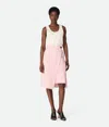 Bottega Veneta Wrap Skirt In Cotton With Asymmetric Hem In Pink