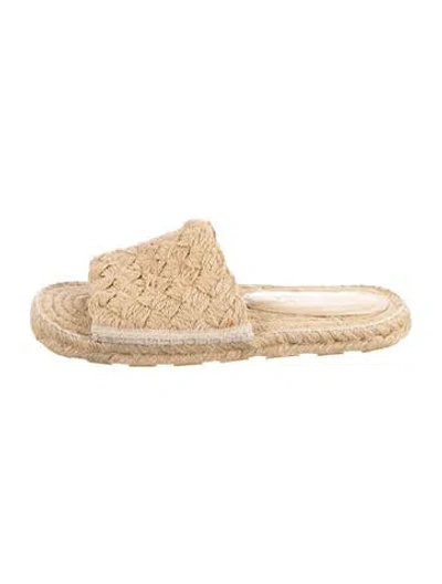 Pre-owned Bottega Veneta Jute Espadrilles In Gold