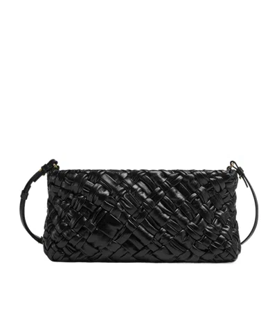 Bottega Veneta Kalimero Cha-cha Leather Shoulder Bag In Black