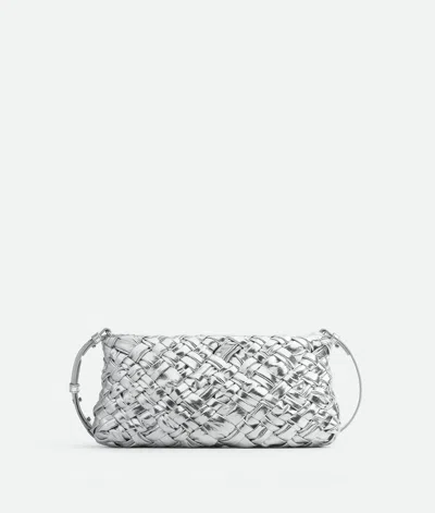Bottega Veneta Lambskin Kalimero Cha-cha Shoulder Bag In Silver